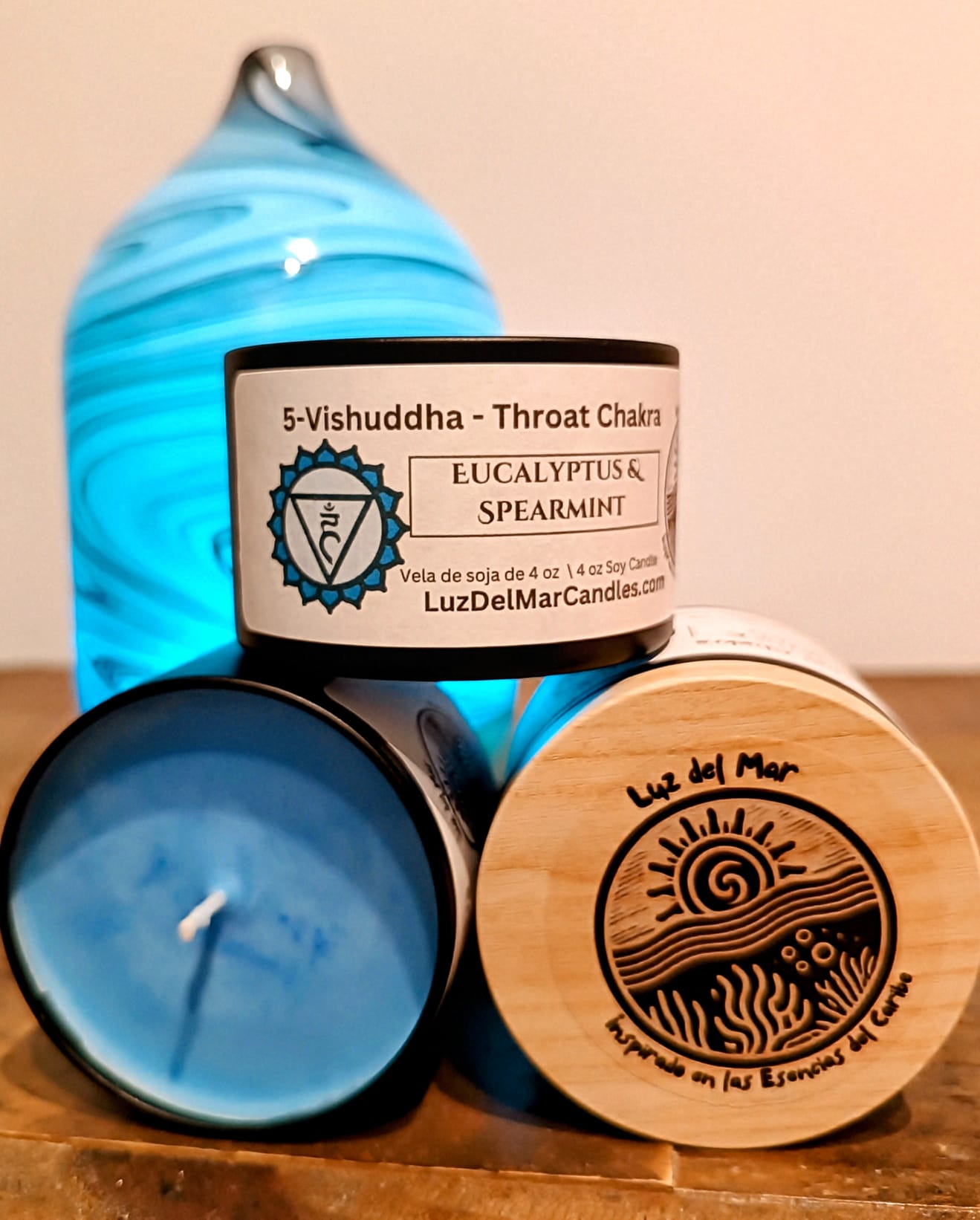 5. Throat Chakra 4 oz Candle (Vishuddha)