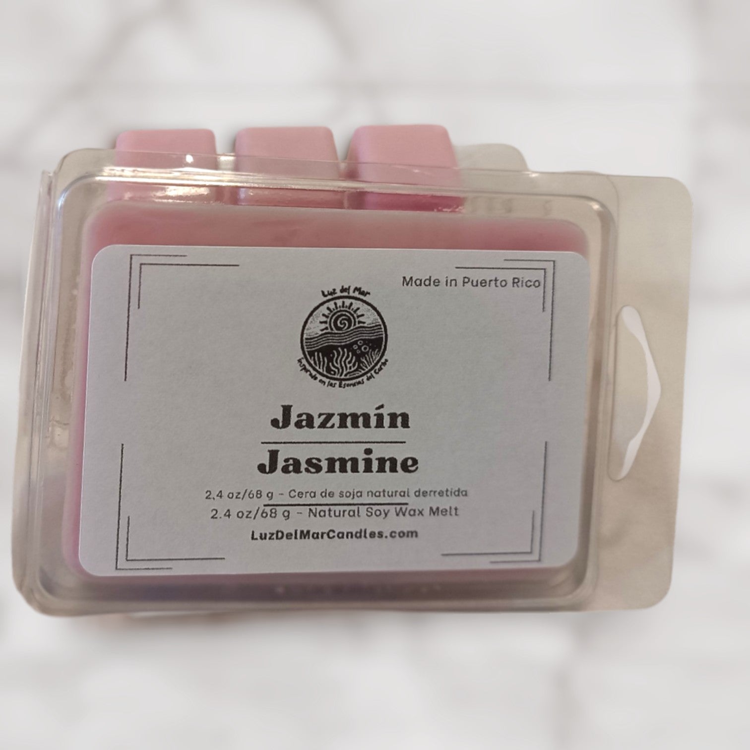 Jasmin Wax Melts – Hand-Poured - 6 pack - 2.4 oz net pkg wt. - Luz Del Mar