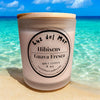 Hibiscus Guava Fresca Scented Soy Candle – Hand-Poured into Frosted Jar - 8 oz net wt. - Luz Del Mar